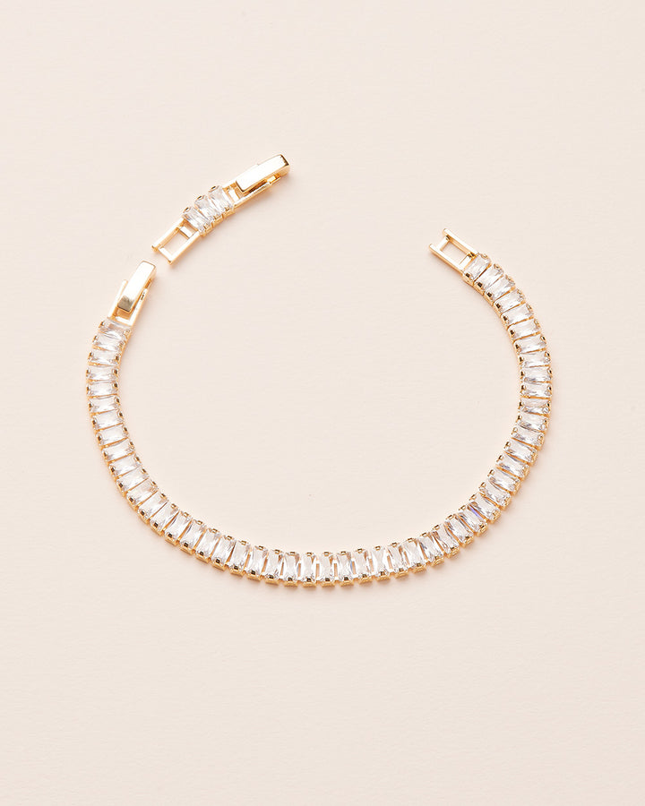 Gold CZ Baguette Bracelet