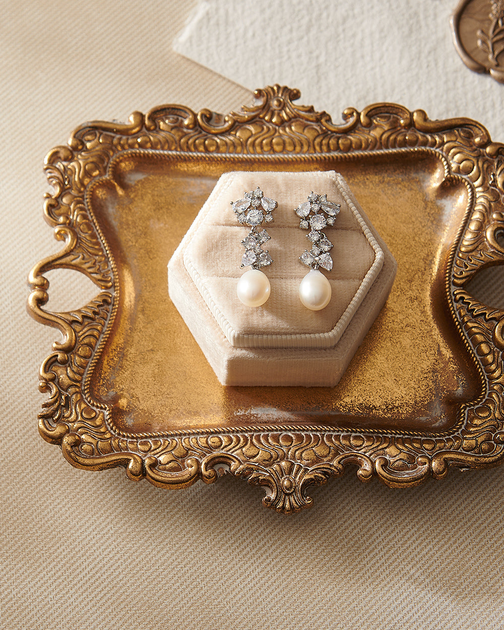 Pearl Bridal Earrings Dangle
