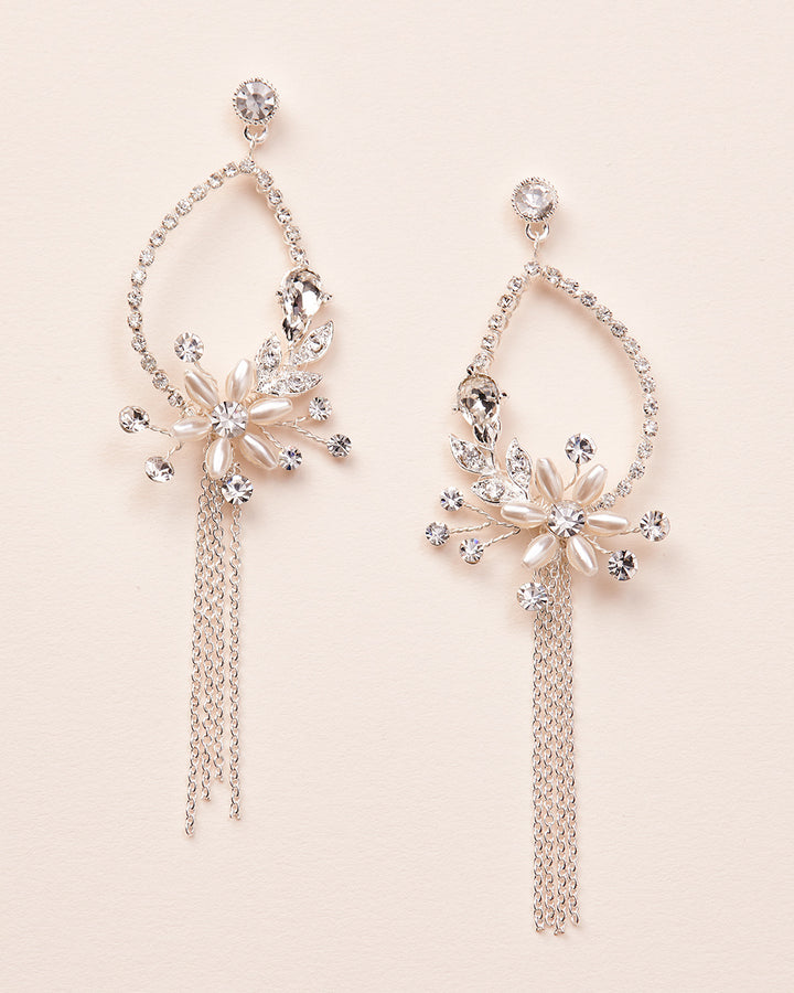 Silver Statement Earrings Bridal
