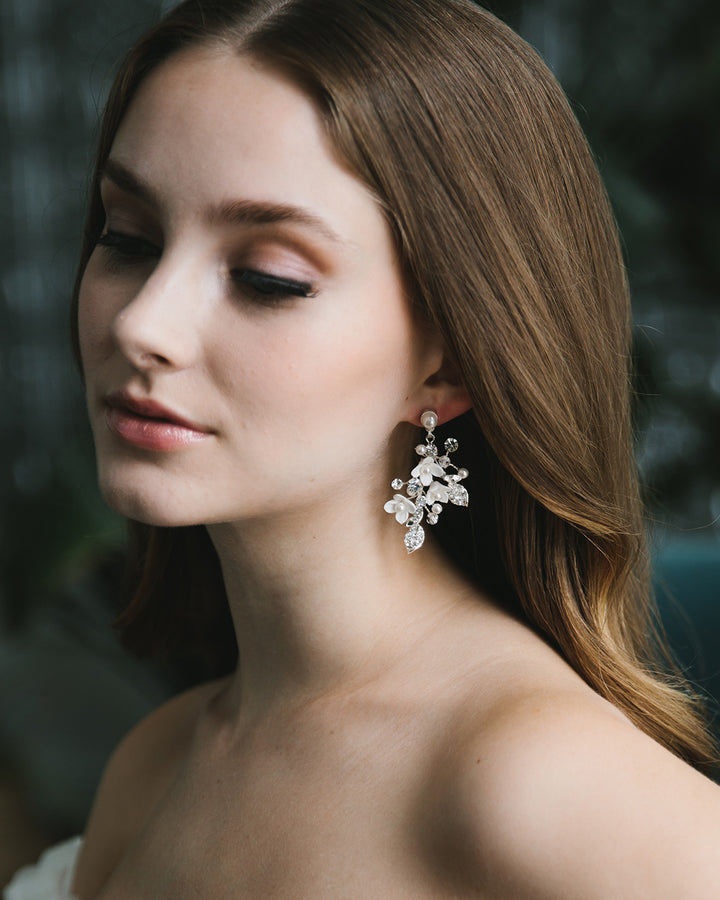 Bridal Dangle Earrings Floral