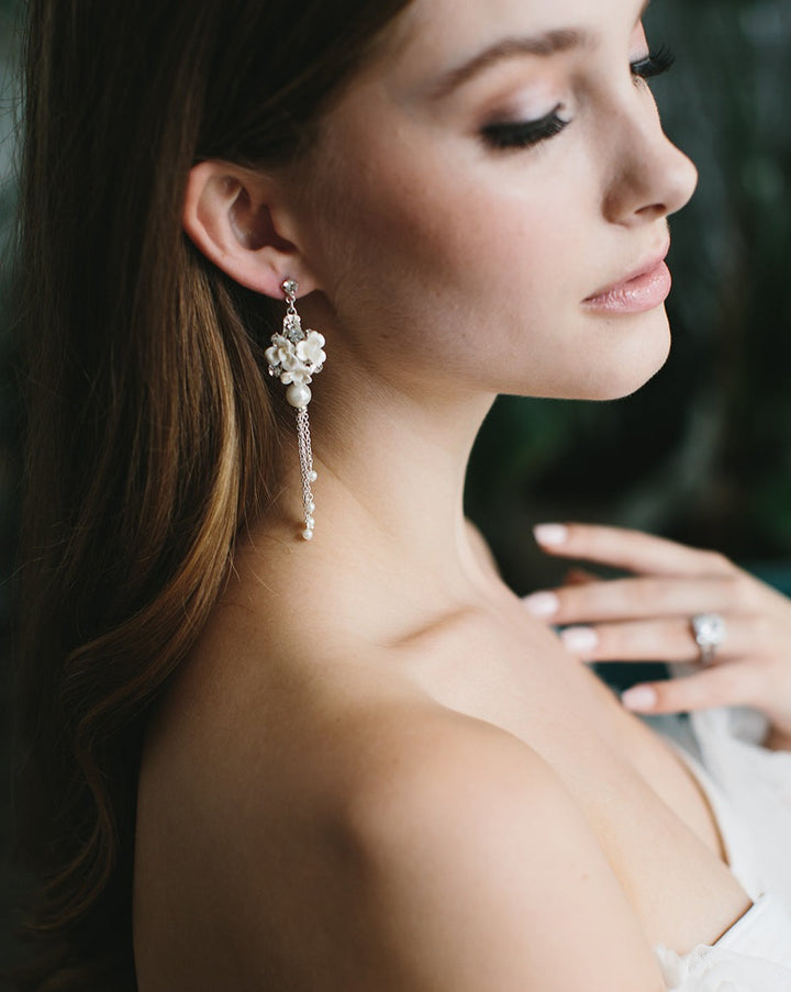 Long Dangle Bridal Earrings