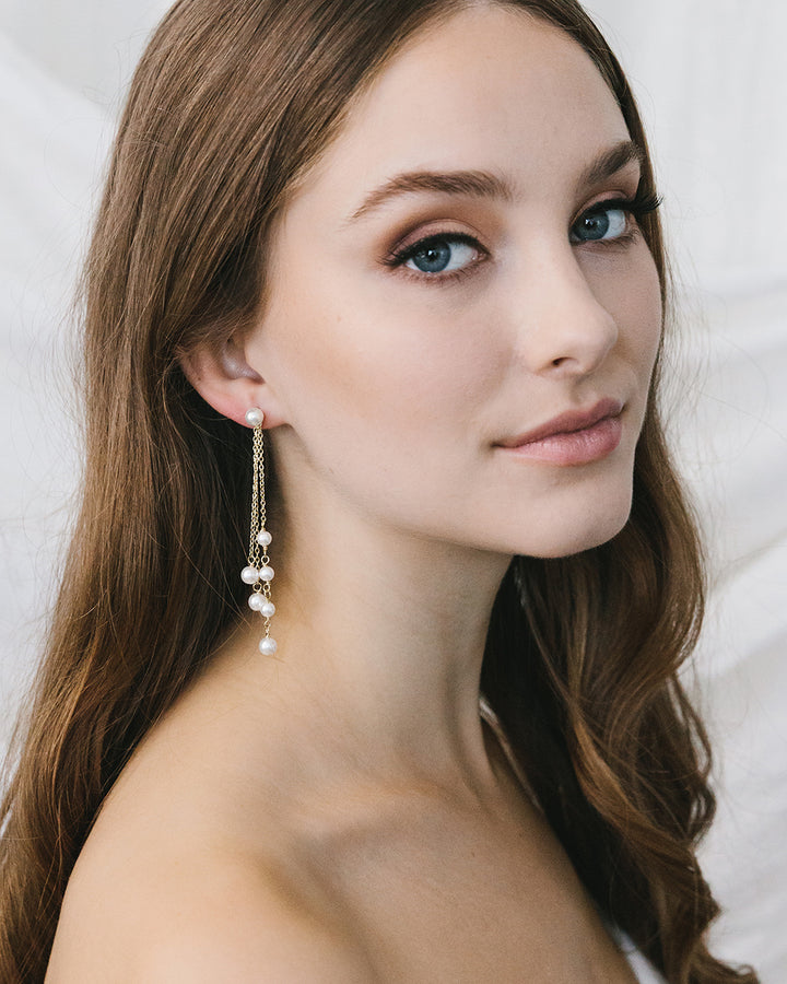 Pearl Chain Duster Earrings