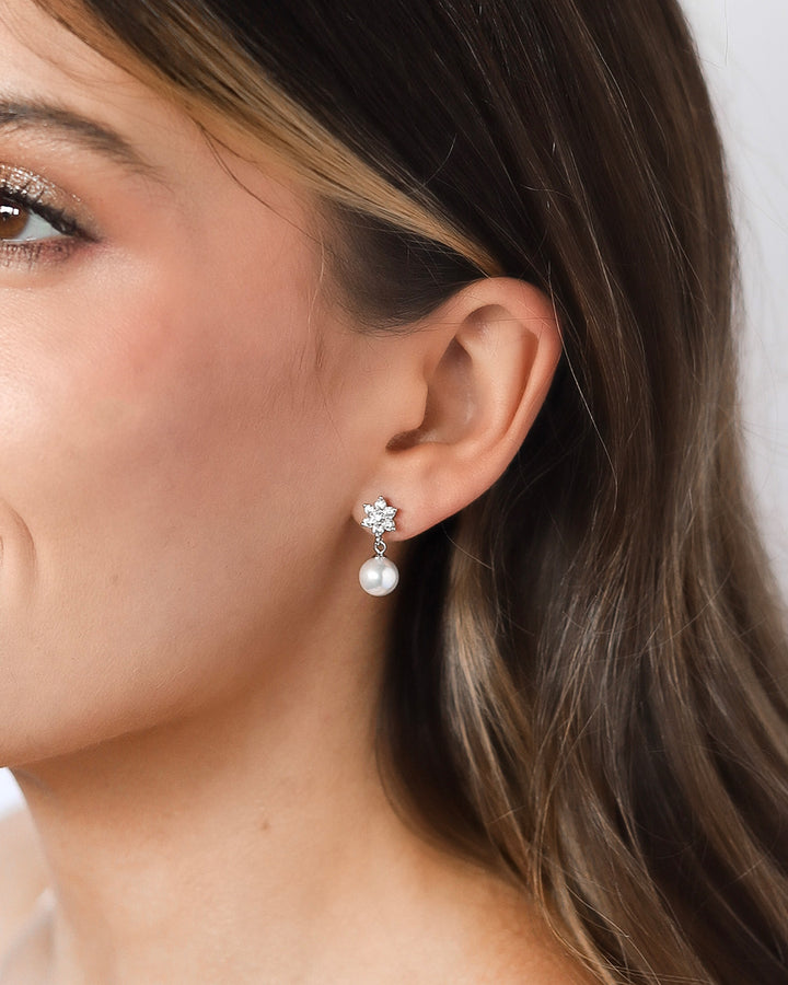 Small Pearl Wedding Earrings