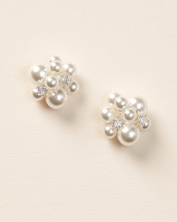 Pearl Cluster Stud Earrings