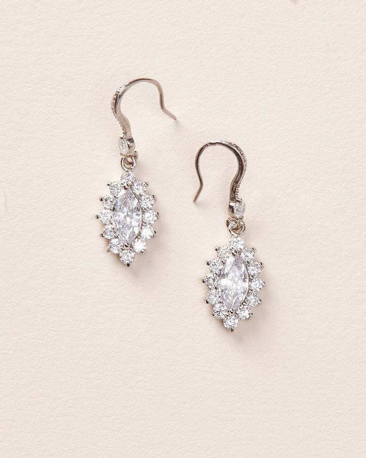CZ Dangle Wedding Earrings