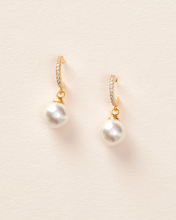 Wedding Pearl Hoops