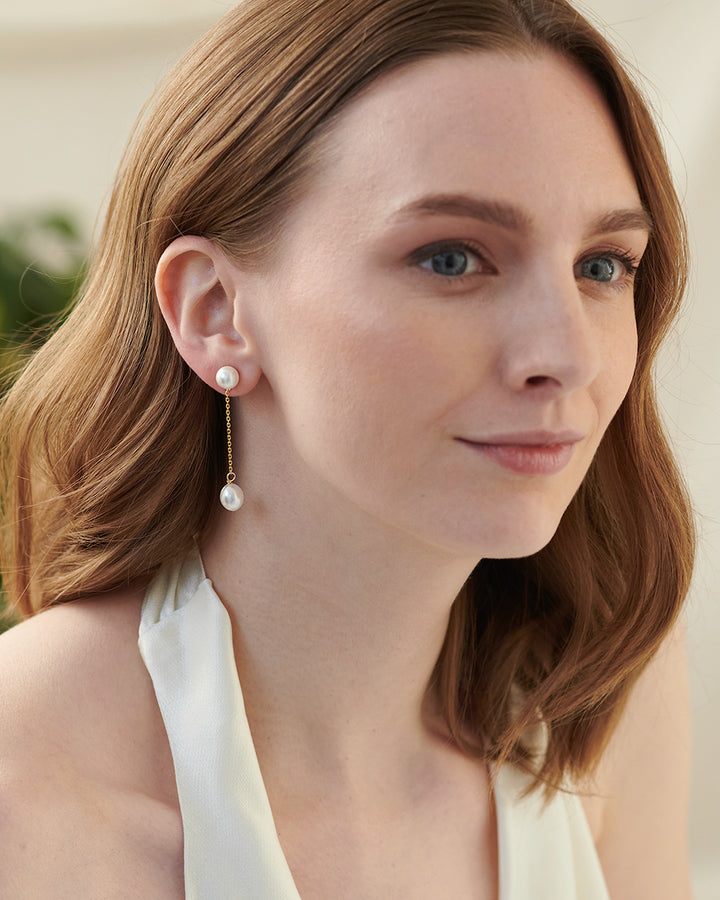 Pearl Dangle Earring Gold