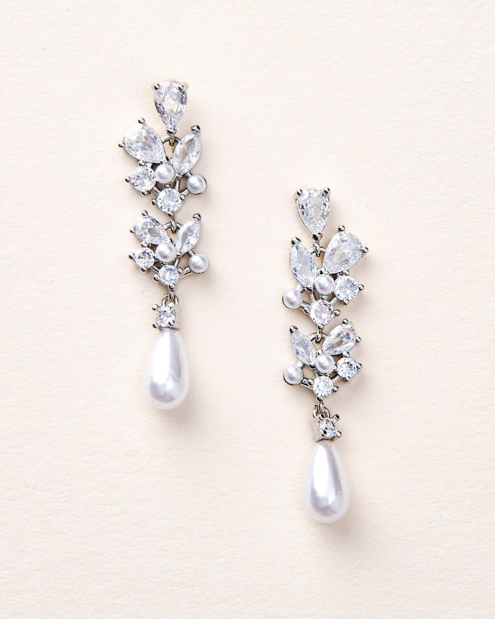 CZ Dangle Wedding Earrings