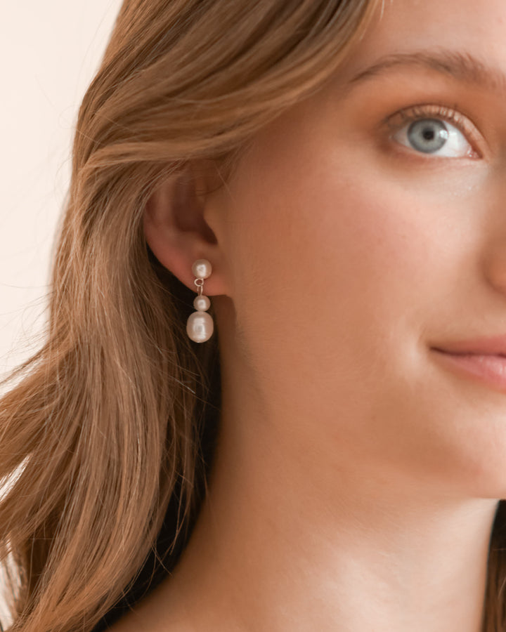Delicate Pearl Dangle Earrings