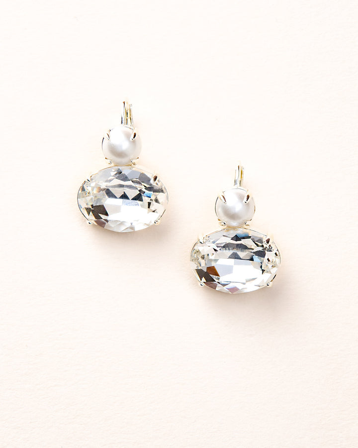 Dangle CZ and Pearl Earrings