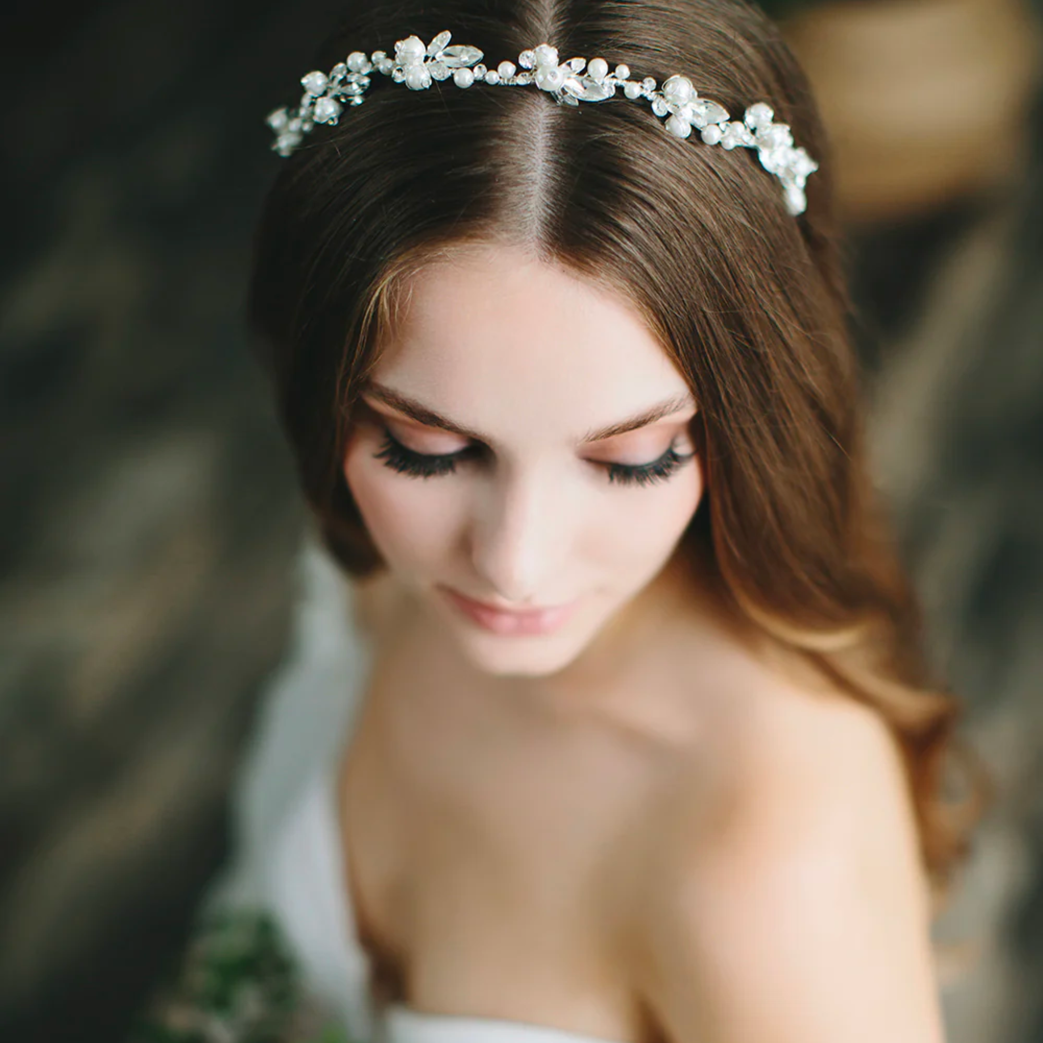 Pearl Floral Headband for Bride on Wedding