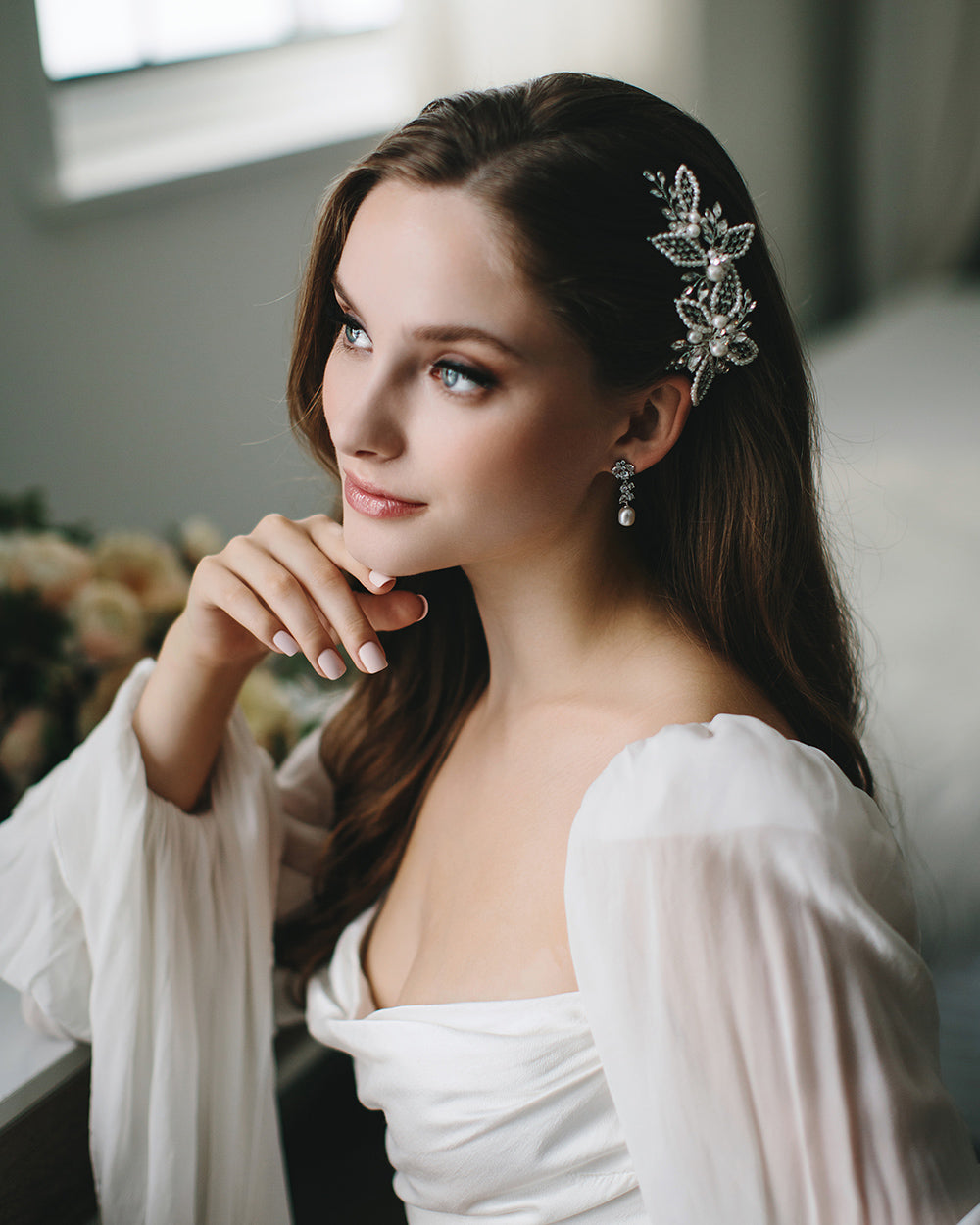 Pearl Flower Wedding Clip