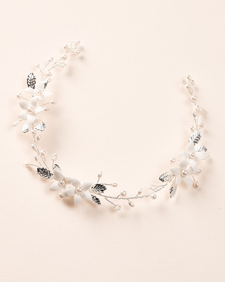 Bridal Hair Vine Floral with Pearls