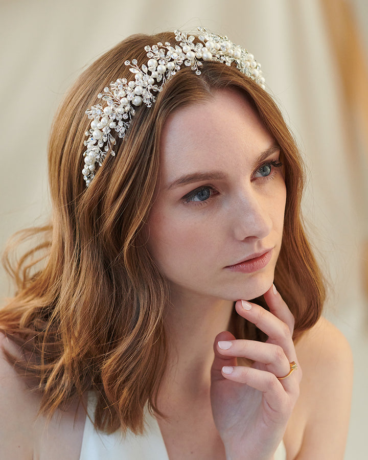 Wedding Pearl and Crystal Headpiece