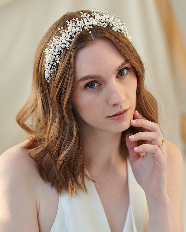 Pearl and Crystal Headband Wedding