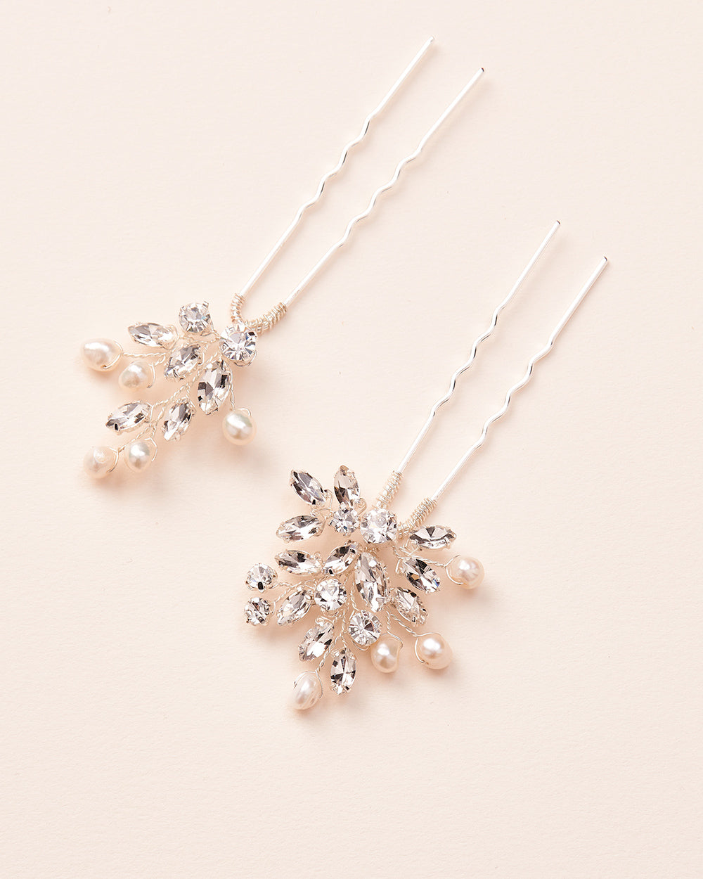 Crystal Pearl Hair Pin Set for Weddings