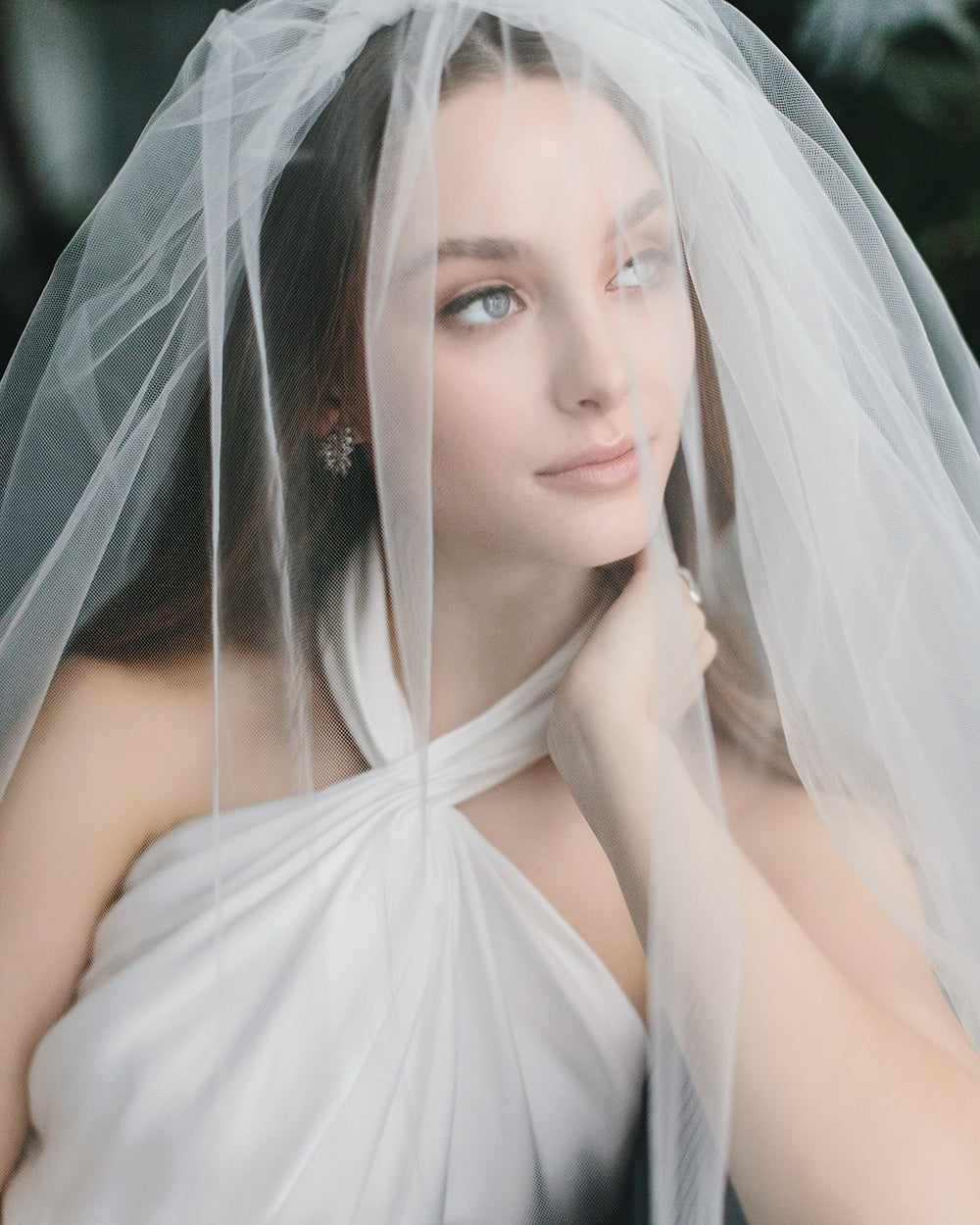 Cut Edge Wedding Veil with Blusher - Shop Veils | Dareth Colburn Cut Edge Wedding Veil with Blusher - Shop Veils | Dareth Colburn