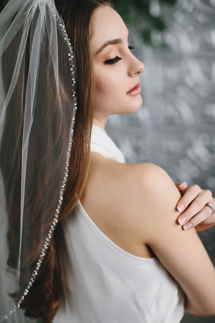 Mariah Pearl & Crystal Beaded Veil