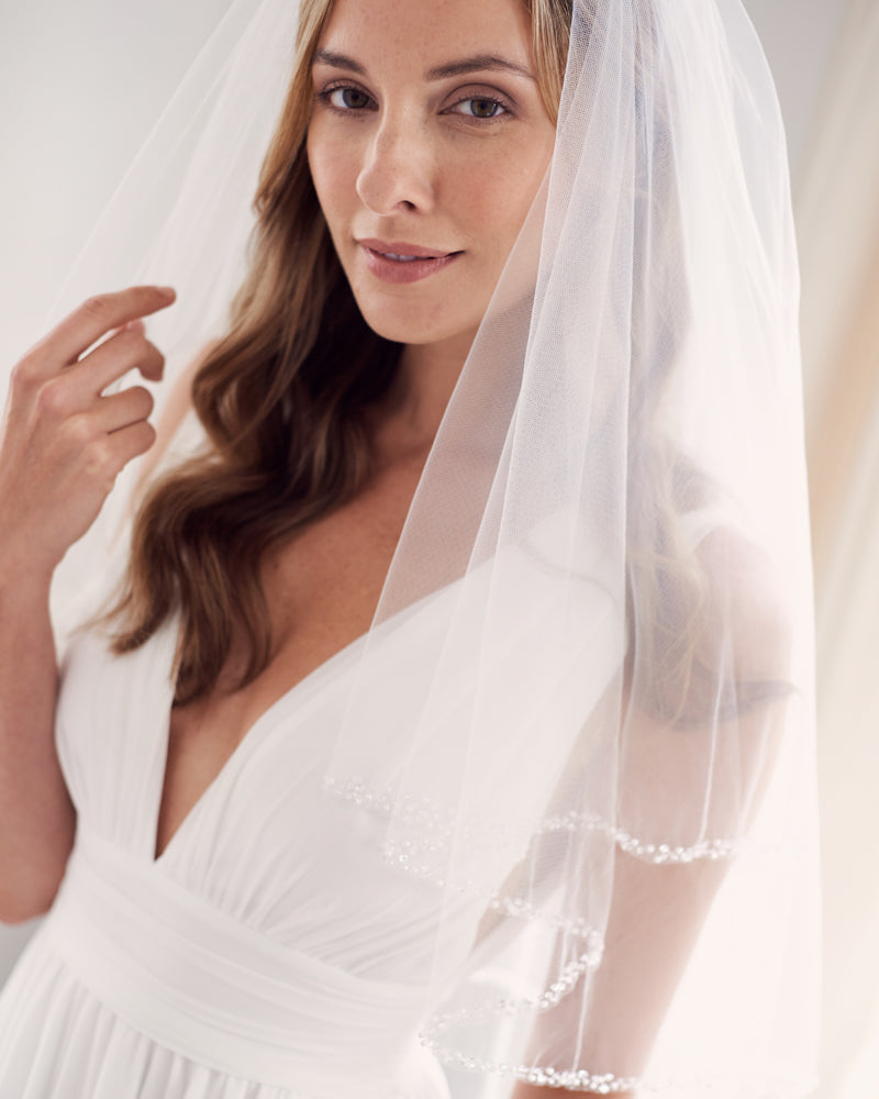 2 layer, Mariah Beaded Edge Veil