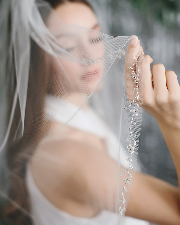 Floral Vine & Leaf Veil