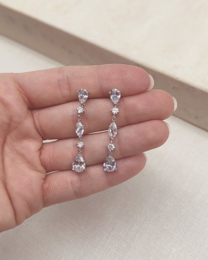 Wedding Dangle CZ Earrings