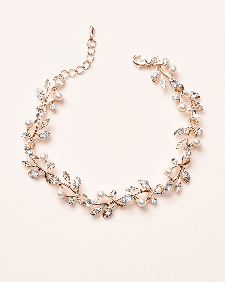 Gold Pearl Wedding Bracelet