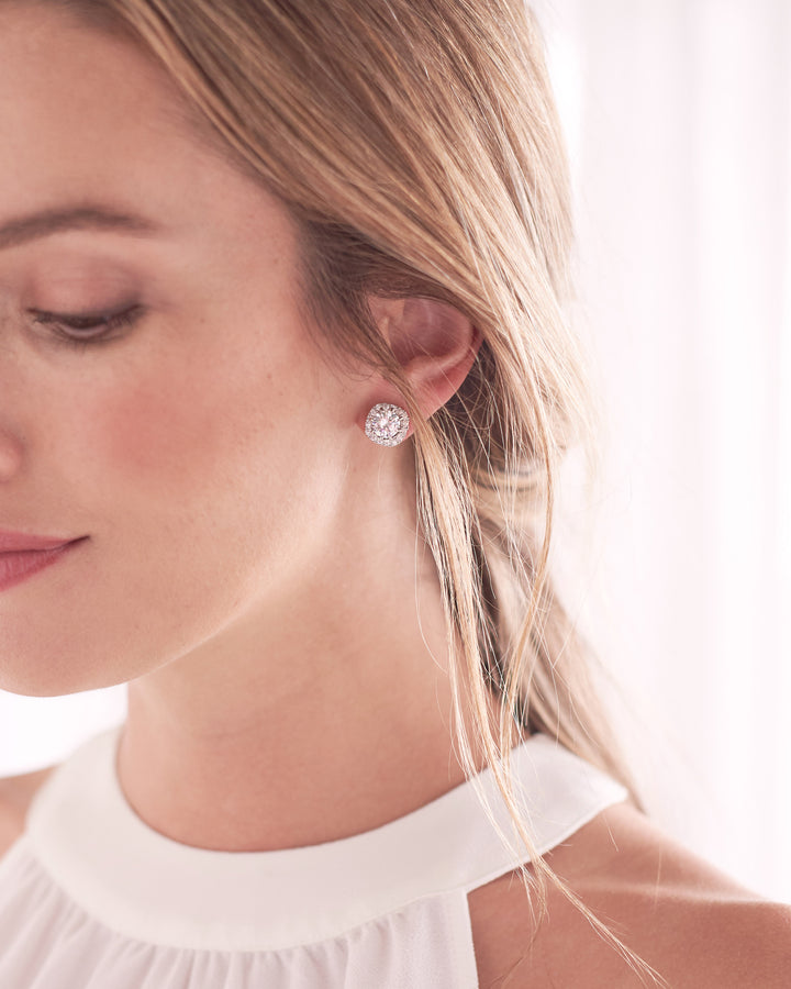Halo Stud CZ Earrings