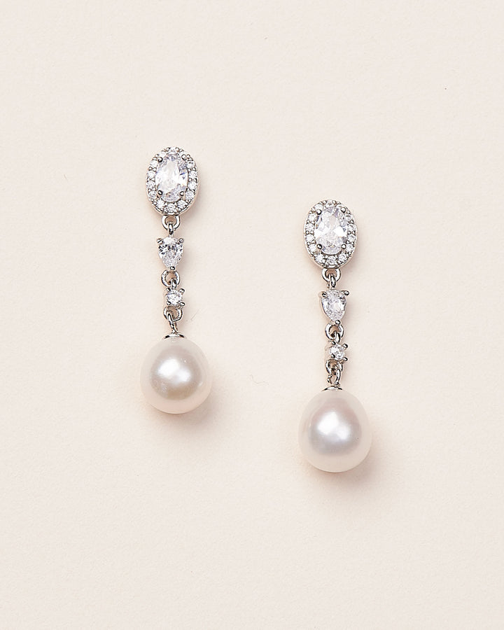 Pearl Dangle Wedding Earrings