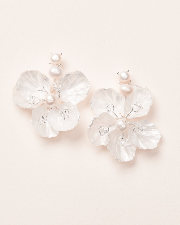 Floral Freshwater Pearl Bridal Earrings