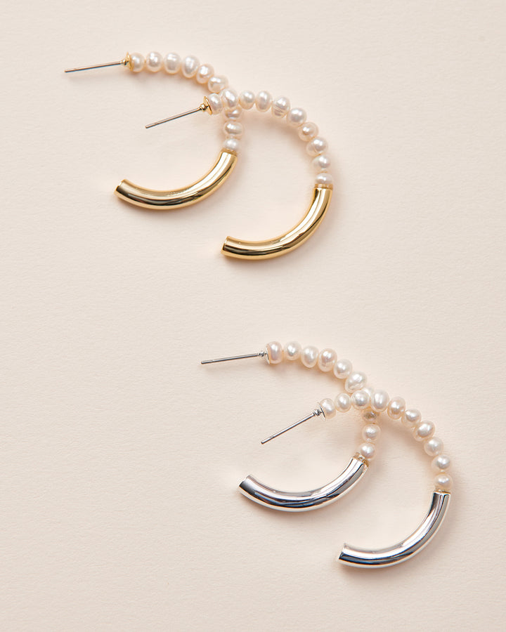 Pearl Hoop Earrings