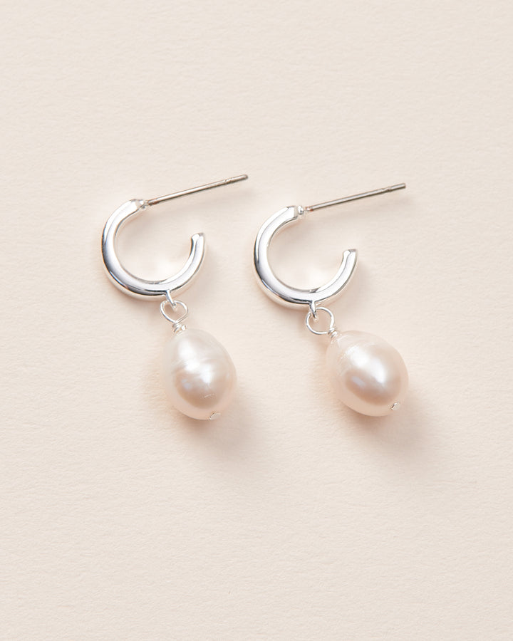 Pearl Huggie Earrings