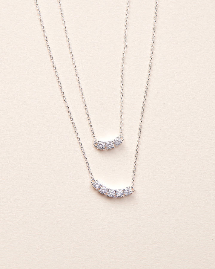 Silver double layer necklace