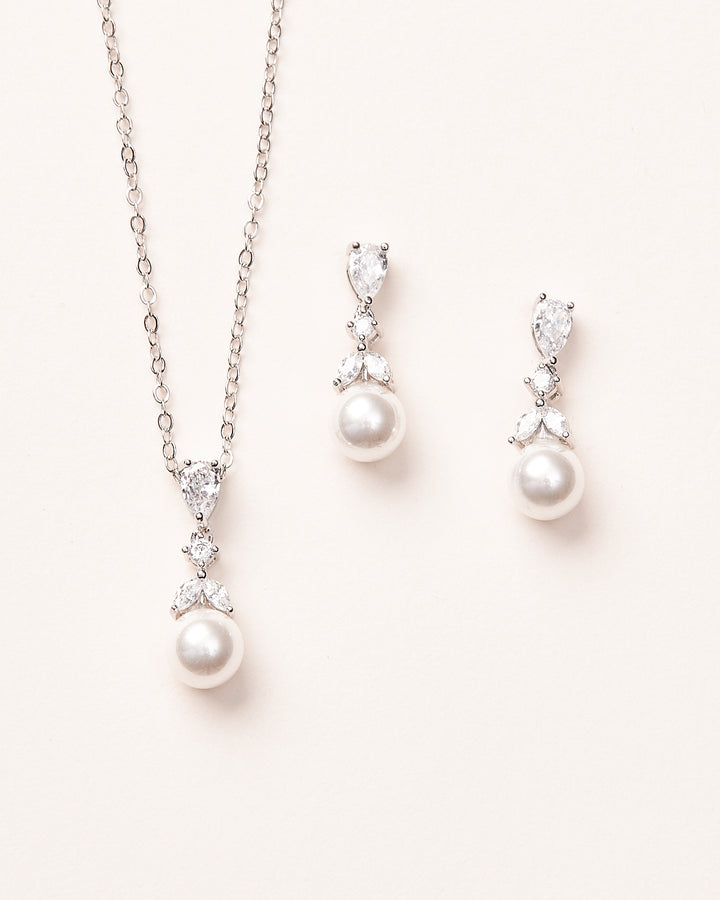 Pearl Pendant Bridal Jewelry Set 
