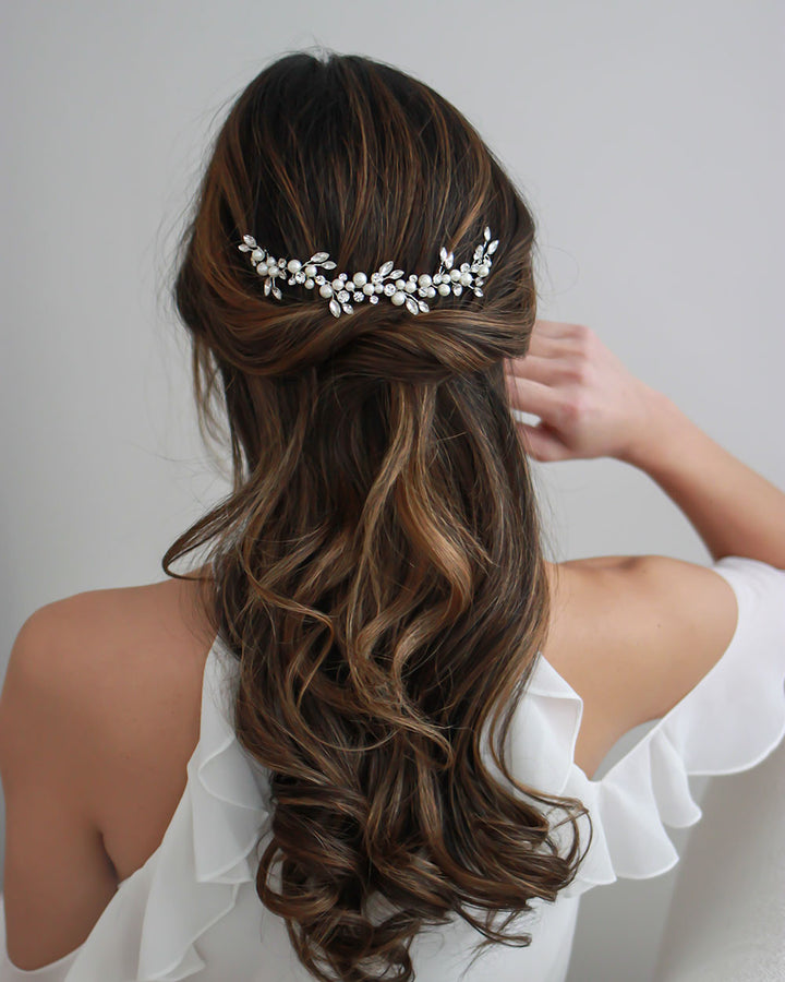 Pearl & Crystal Backpiece