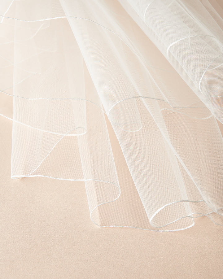 Thin edge wedding veil