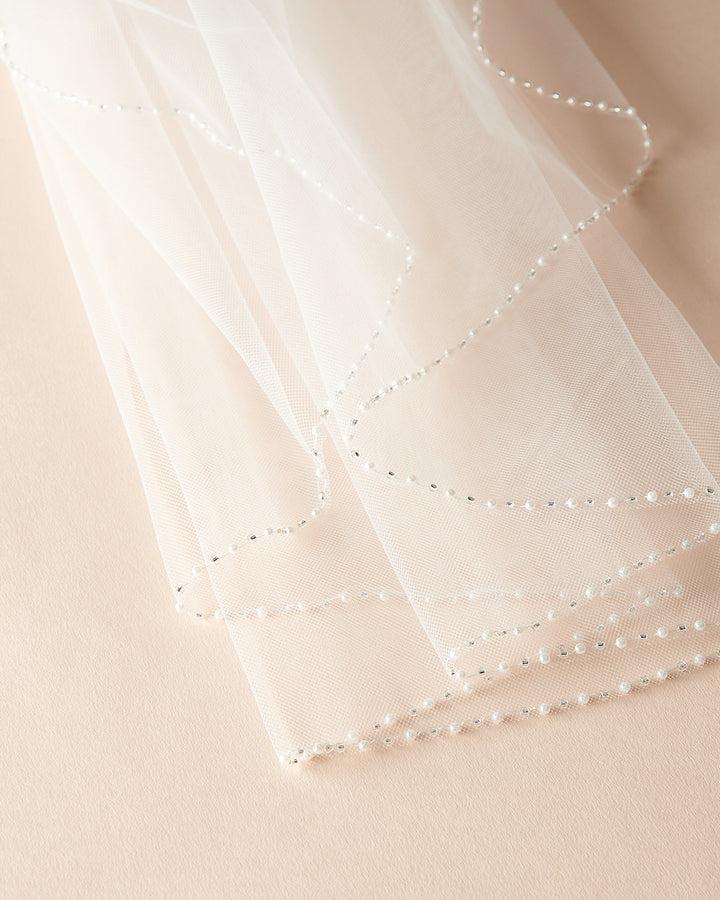 Pearl Beaded Wedding Veil