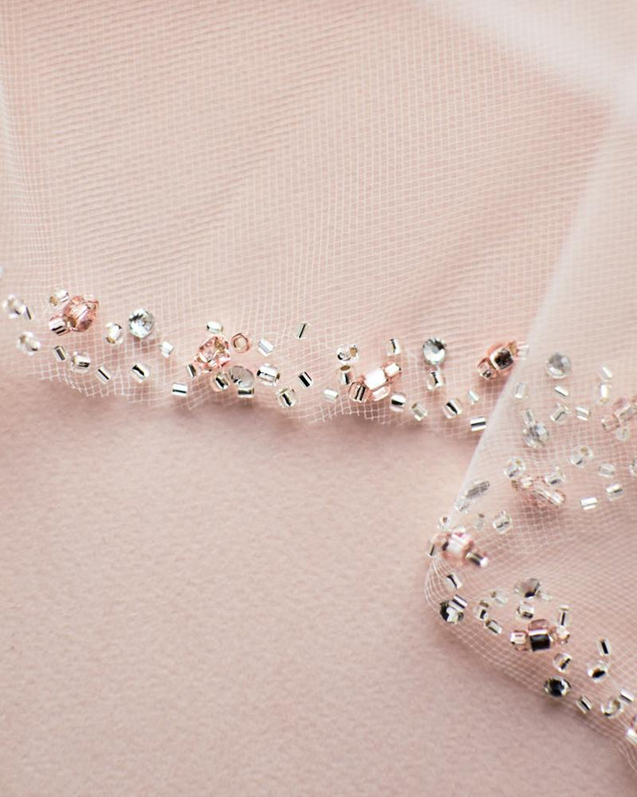 Rose Gold Beaded Veil