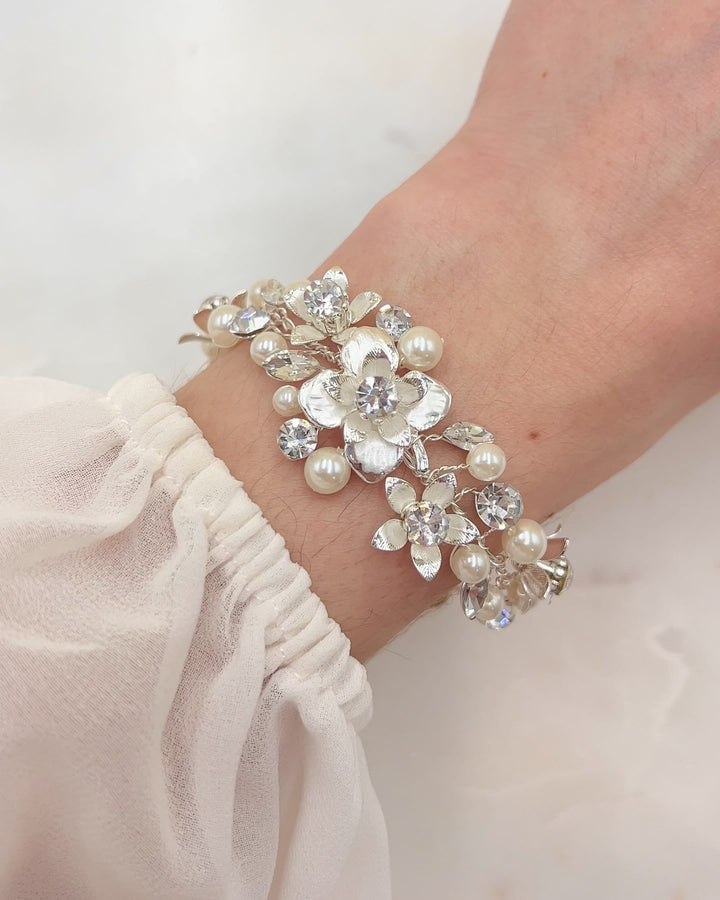Petite Pearl & Floral Bracelet