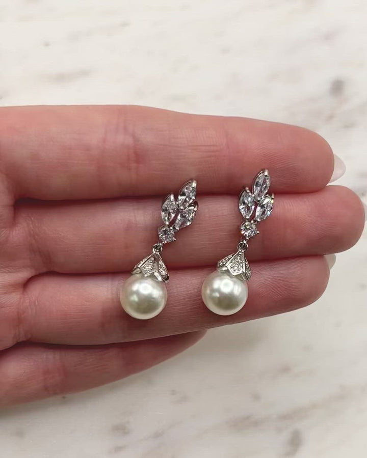 Bethany Pearl CZ Earrings