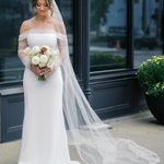 Cathedral scattered pearl edge veil