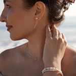 Pearl chain dangle earrings