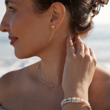 Pearl chain dangle earrings