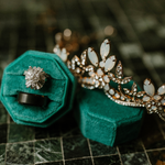 Bridal Tiara with Opals and Crystals in Rose Gold