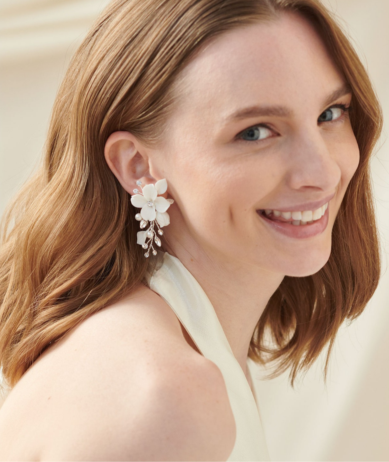 Bride wearing Dareth Colburn Earrings