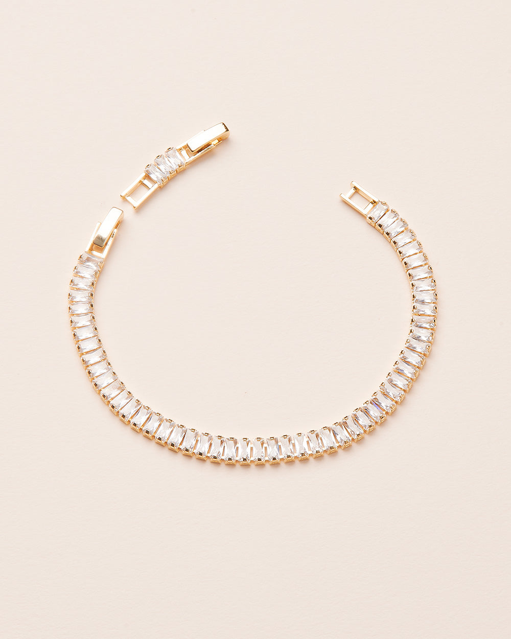 Gold CZ Baguette Bracelet
