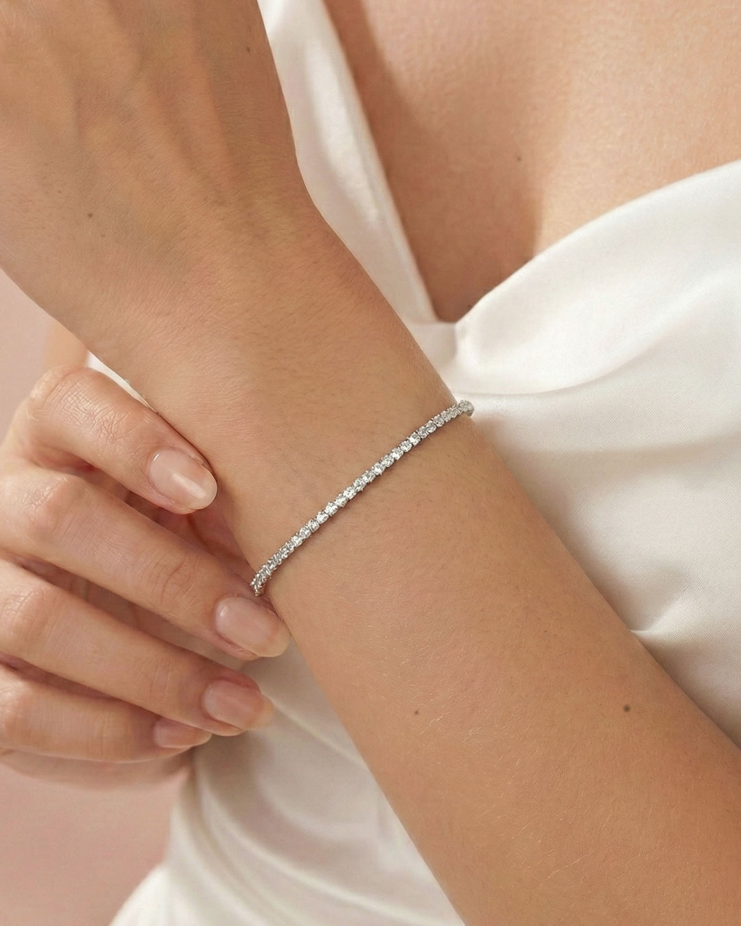 Dainty CZ Bracelet for Brides