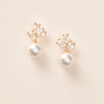 Pearl Stud Earrings in Gold