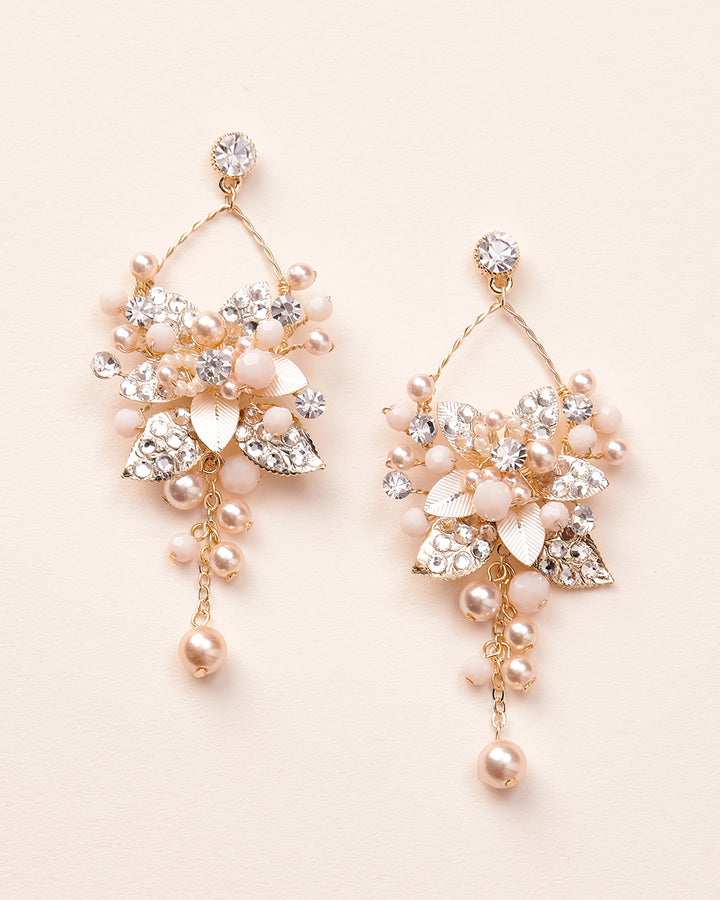 Gold Champagne Statement Earrings