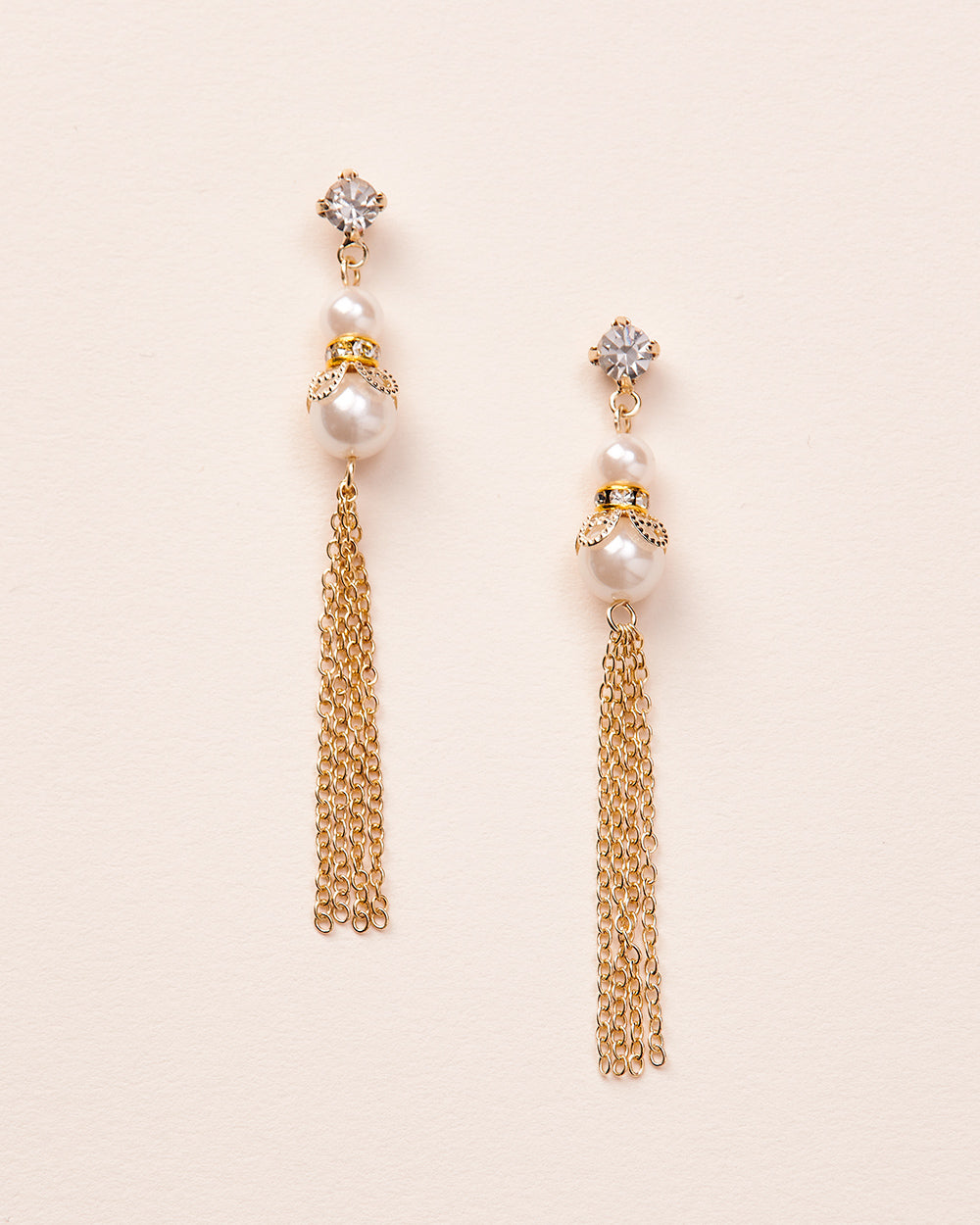 Pearl and Chain Dangle Earrings