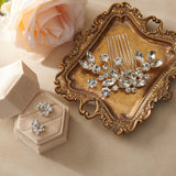 Stud Earrings with Bridal Comb
